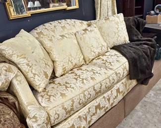 Custom Upholstered Silk Damask Sofa