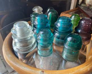 sought after insulators in blue, green and purple