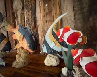 wooden, carved fish