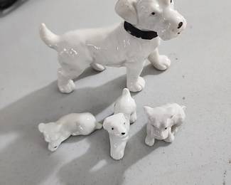 Vintage dog and puppies