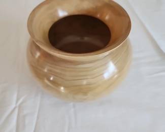 Soft maple wood bowl, signed RW