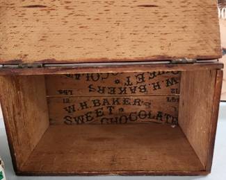 W. H. Bakers sweet chocolate wooden box