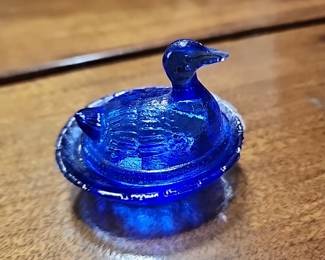 Cobalt Blue Duck salt dip