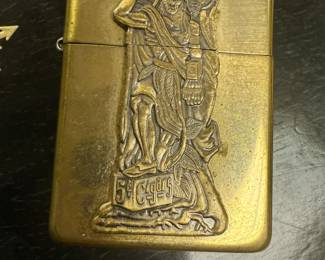 Brass Zippo Barrett Smythe Lookout Indian Chief- Cigar Store