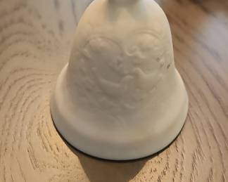 White Porcelain Bell with Cherub Relief - Lladro