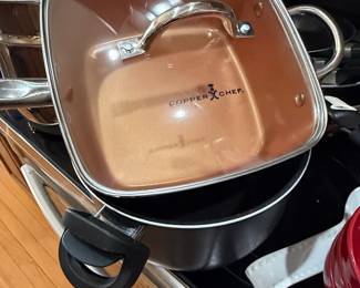 Copper Chef 5-Piece Square Pan Set with Fry Basket and Steamer Rack