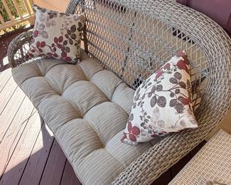 Wicker Loveseat with Cushions