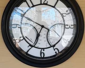 Sterling & Noble Clock Company Oversized Wall Clock with Thermometer and Hygrometer - Mfg. No. 9