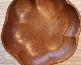 Mid-Century Modern Monkey Pod Wood Salad Bowl