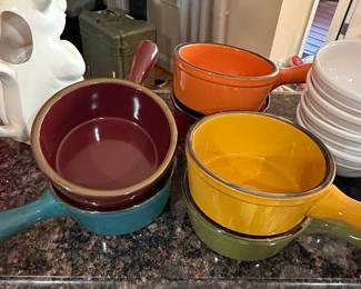 Set of 4 Stoneware French Onion Soup Bowls with Handles