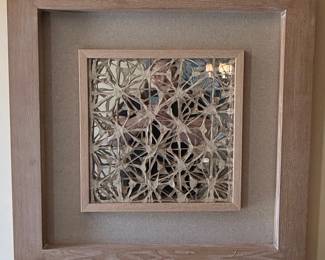 Framed Kumiko Style Geometric Mirror Art