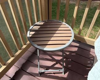 Round Folding Patio Side Table