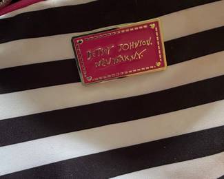 Betsey Johnson Striped Cosmetic Bag