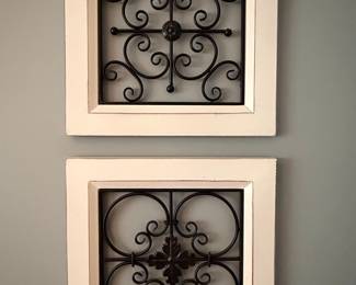 Set of Two Ornate Scrollwork Wall Plaques