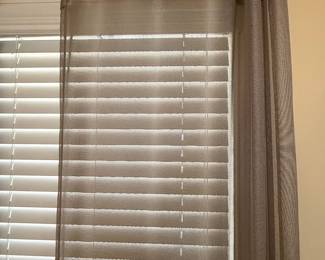Sheer Grommet Top Curtains with Horizontal Stripe Pattern
