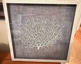 Framed White Sea Fan Wall Art