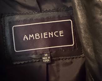 Ambience Women's Black Leather Trench Coat