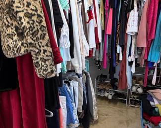 Assorted Women's Clothing Collection with Leopard Print Faux Fur Jacket