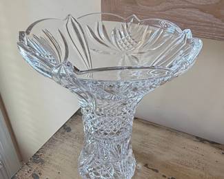Cut Crystal Punch Bowl with Pedestal Base