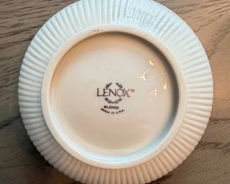 Lenox White Ribbed Bowl with Gold Flecks