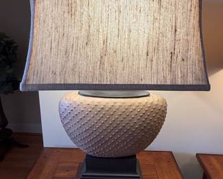 Hobnail Ceramic Table Lamp with Linen Shade