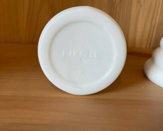 D185 - $20. Set of 4 Milk glass Vases. 6" tall. 