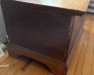 D53 - $65. Antique Blanket Chest. Lid hinges need to be attached. Measures 36.5" wide x 20.25" deep x 20" tall. 