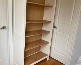 D12 - $65 Each. 2 Available! Lightweight Bookcase / Display Shelves. Measures 35" wide x 13.5" deep x 75" tall. Shelves are adjustable. 