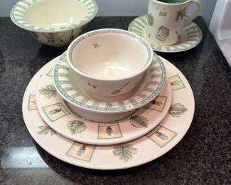 D54 - $350. Portfoloio by Pfaltzgraff Stoneware.  Naturewood. Large set - Service for 8 + Serving Pieces. 