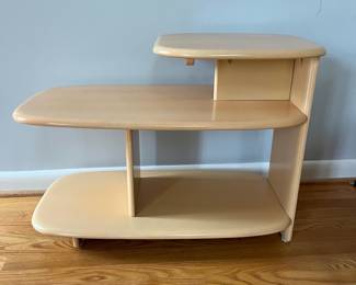 D2 - $195. Heywood Wakefield Step Table / Surfboard End Table. Measures 15" wide x 30" deep x 22.5" at the tallest point. 