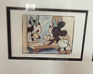 D39 - $75. Disney Collectible Animation Art. 4 Framed Prints. Measures 33.5" x 10.25". 