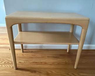 D3 - $450 PAIR of Heywood Wakefield Side Tables. Measures 14" x 28" x 22.5" tall. Both are structurally sound and sturdy!