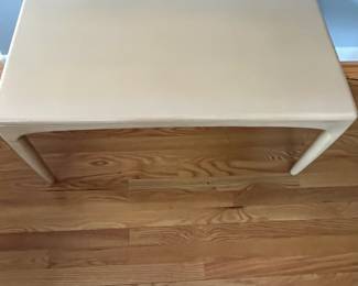 D3 - $450 PAIR of Heywood Wakefield Side Tables. Measures 14" x 28" x 22.5" tall. Both are structurally sound and sturdy!