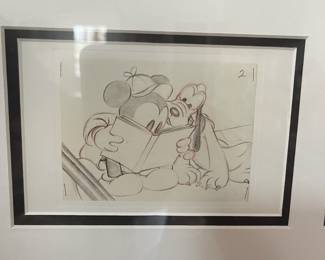 D39 - $75. Disney Collectible Animation Art. 4 Framed Prints. Measures 33.5" x 10.25". 