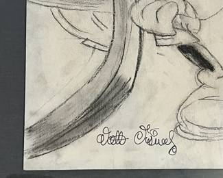 D41 - $35. Framed Drawing of Steamboat Willie. Framed it measures 14.25" x 18.25". 