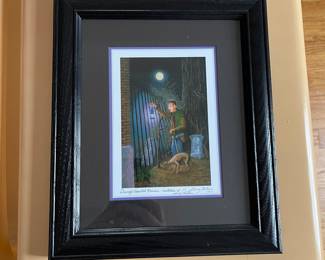 D34 - $25. Larry Dotson Signed Print 2023. " Disney's Haunted Mansion - Caretaker". Framed it measures 10" x 12". 