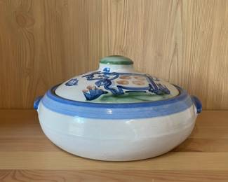 D23 - $30. M.A. Hadley Covered Serving Dish. Measures 10.5" x 5" tall. 