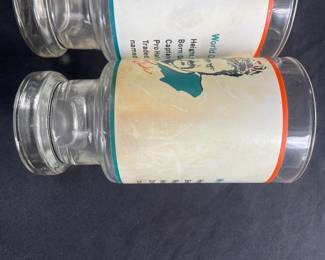 D106 - $60. Vintage Miami Dolphin Super Bowl Champions 1972 Glasses - set of 6. 