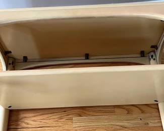 D3 - $450 PAIR of Heywood Wakefield Side Tables. Measures 14" x 28" x 22.5" tall. Both are structurally sound and sturdy!