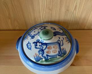D23 - $30. M.A. Hadley Covered Serving Dish. Measures 10.5" x 5" tall. 
