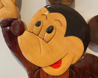 D57 - $30 Pair - Wooden Minnie & Mickey. Approx 11" wide x 16" tall each. 