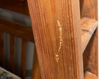 D76 - $150. Wooden Bunk Bed with Ladder & Drawer. Includes 2 regular twin mattresses but it is long enough to fit twin XL. Can be used as individual beds as well if you don't want them stacked. Measures 83" x 43" x 65" tall.  Located in a walk out basement but you will need 2 people to disassemble and move out!