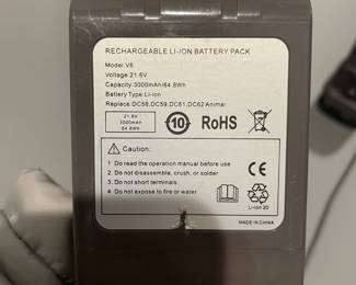 D13 - $75. Cordless Dyson Vacuum. Model V6. Has charger & attachments. 