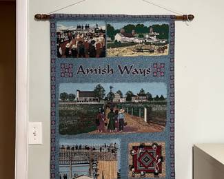 D27 - $20. Amish Ways Tapestry Wall Hanging. Measures 25" x 35.5". 