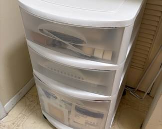 D126 - $30 - 3 Drawer cart of bandages / first aid supplies. 