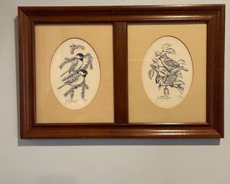 D81 - $30. Judy Mizell signed & numbered print prints. # 154/500 on left. #139/500 on right. Measures 19.5" wide x 12.5" tall. 