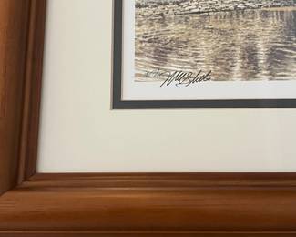 D46 - $20. Mel Steele Signed Print "Mill Pond". Framed it measures 17.5" x 15". 