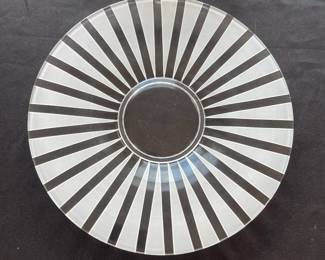 D25 - $75. Johansfors Bengt Orup "Strikt" Glass Bowl & Plate Set. 