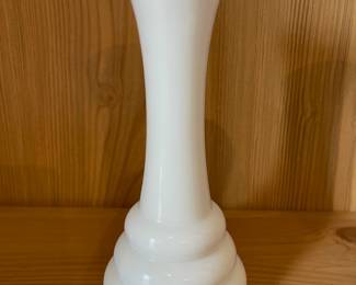 D185 - $20. Set of 4 Milk glass Vases. 6" tall. 