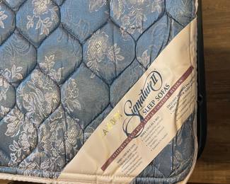 D70 - $75. Full size sleeper sofa by LaZBoy. Measures 72" wide x 33.5" deep x 32" tall. This is right next to a basement exit - YOU NEED 2 STRONG PEOPLE TO MOVE THIS!